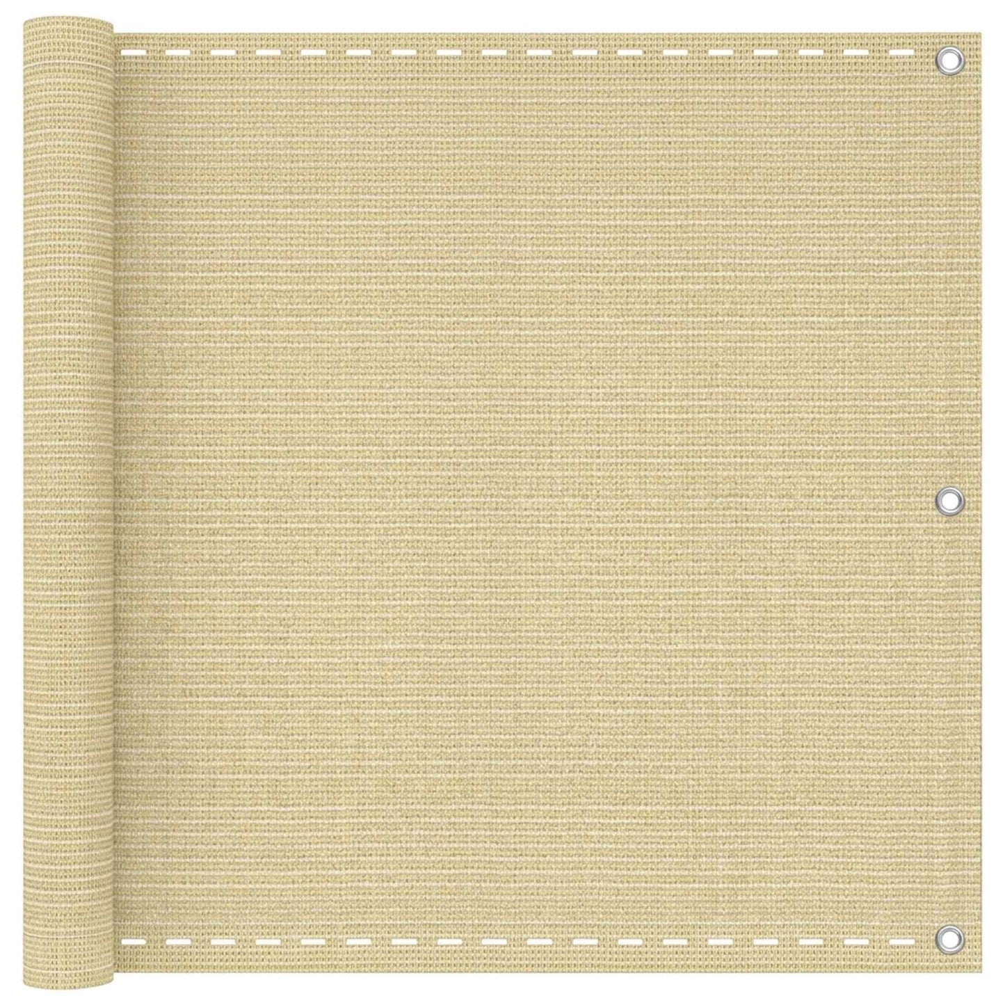vidaXL Balcony Screen Beige 90 x 1000 cm HDPE and Aluminium