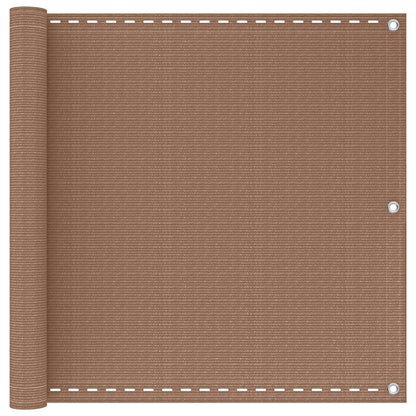 vidaXL Balcony Screen Taupe 75 x 700 cm HDPE and Aluminium