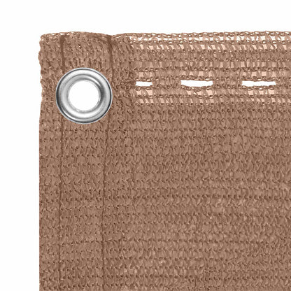 vidaXL Balcony Screen Taupe 90 x 800 cm HDPE and Aluminium