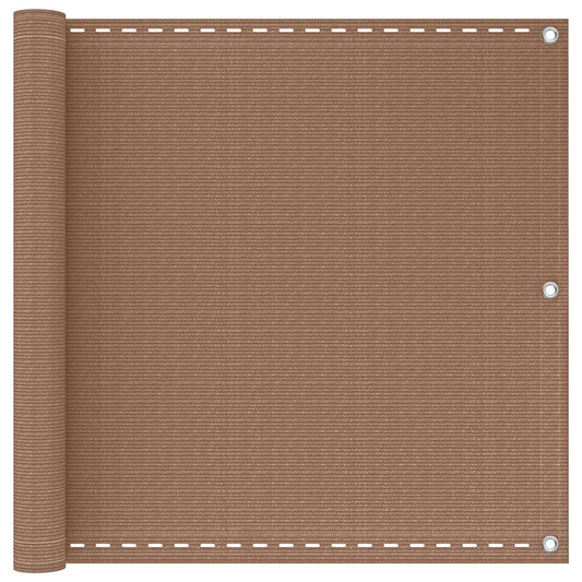 vidaXL Balcony Screen Taupe 120 x 700 cm HDPE and Aluminium