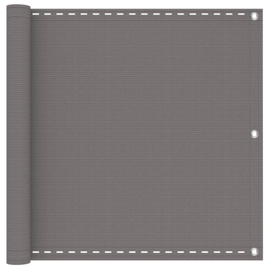 vidaXL Balcony Screen Light Grey 90 x 400 cm HDPE and Aluminium