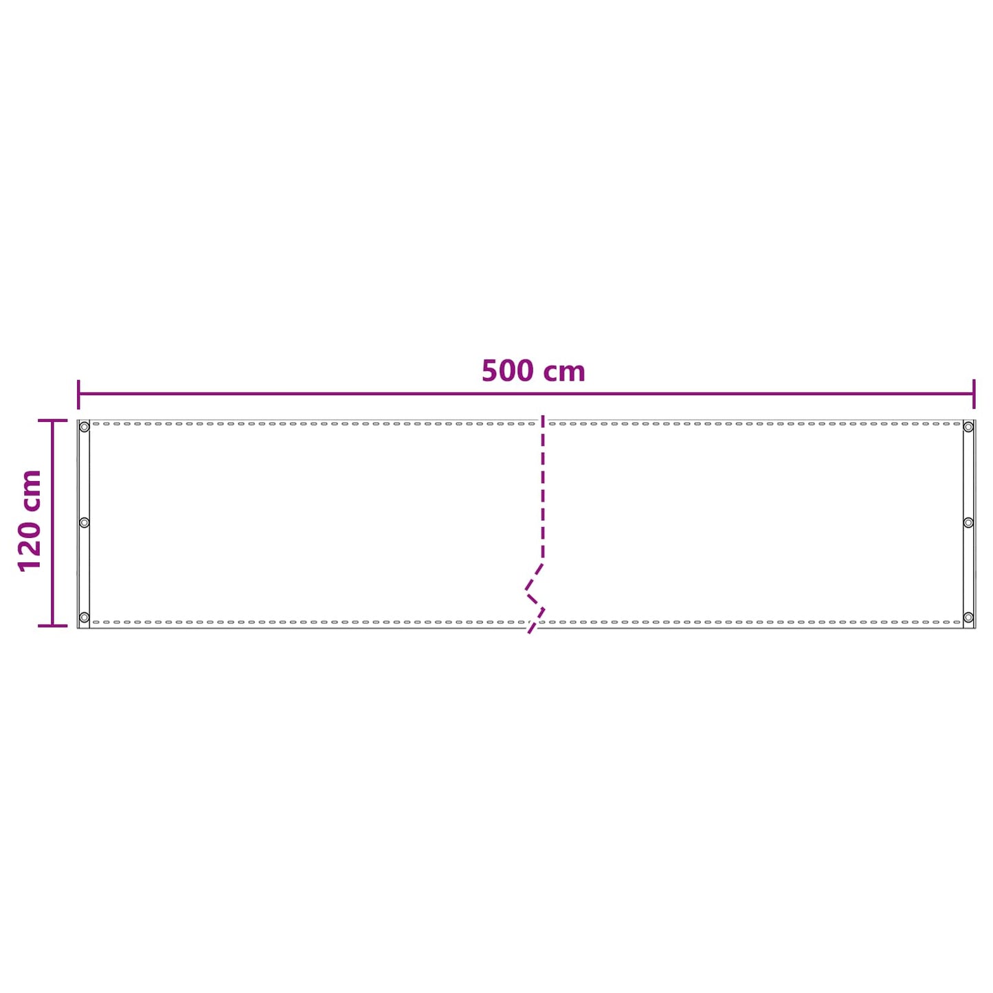 vidaXL Balcony Screen Light Grey 120 x 500 cm HDPE and Aluminium