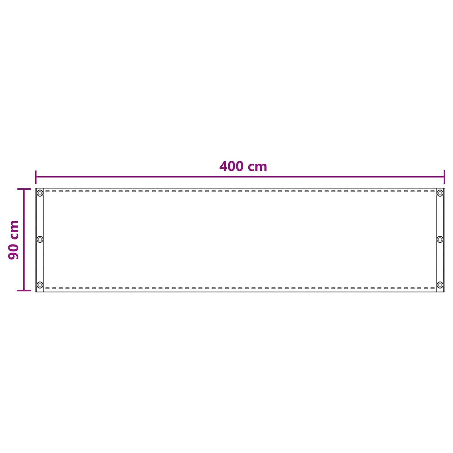 vidaXL Balcony Screen Sand 90 x 400 cm HDPE and Aluminium