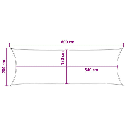 vidaXL Sunshade Sail 2 x 6 m HDPE Rectangular Light Green