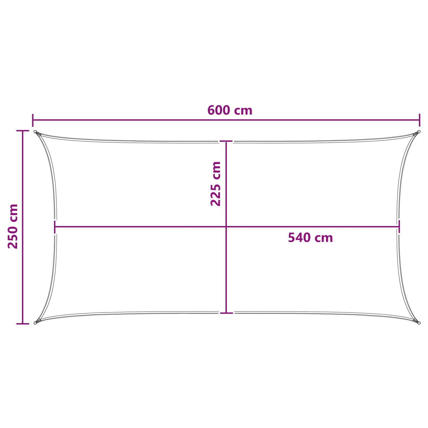 vidaXL Sunshade Sail 2.5 x 6 m HDPE Rectangular Light Green