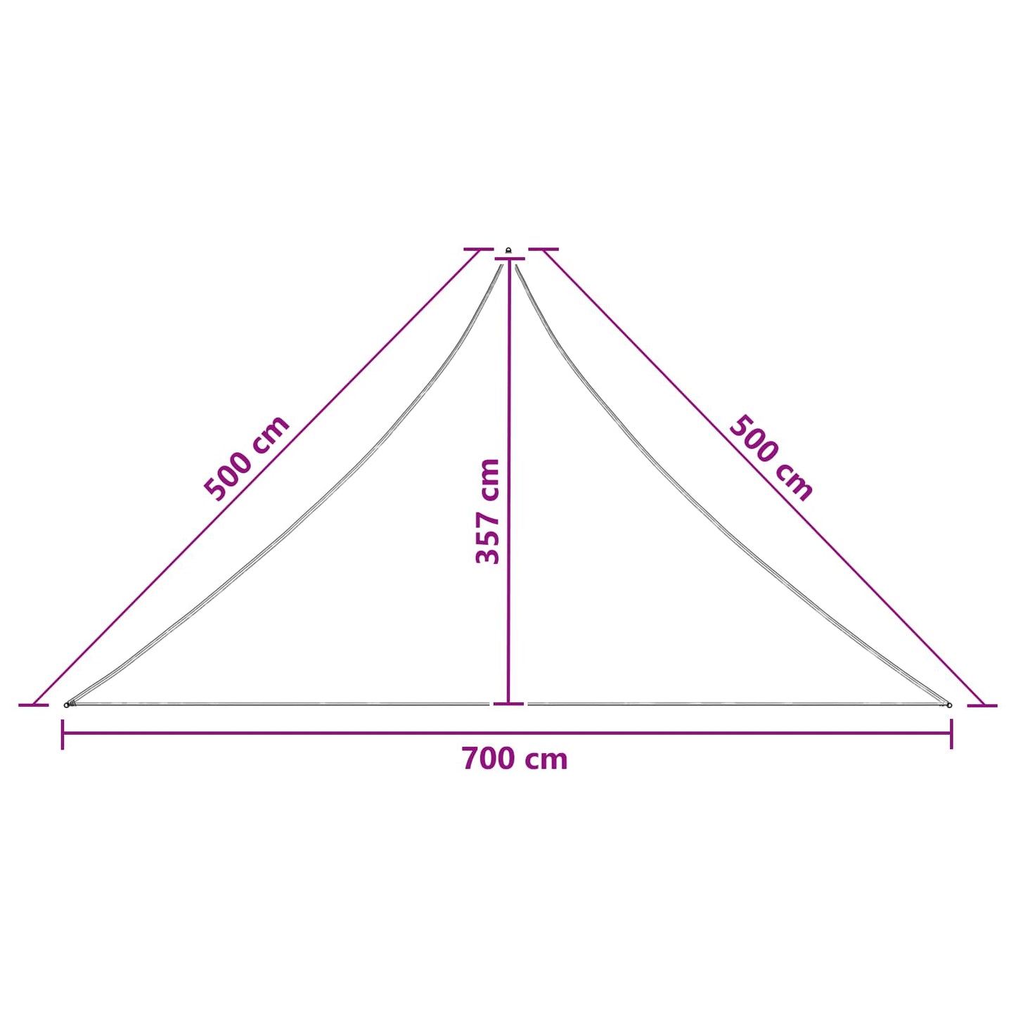 vidaXL Sunshade Sail Sand 7 x 5 x 5 m HDPE
