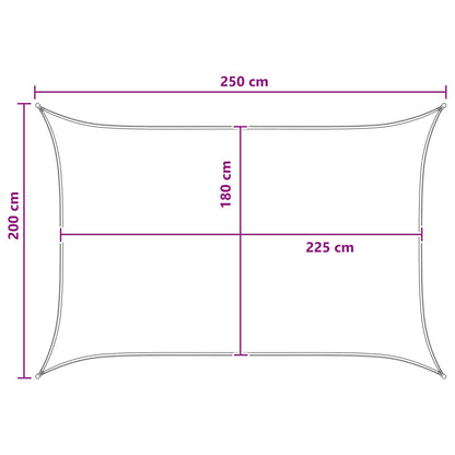 vidaXL Sunshade Sail Anthracite and White 2 x 2.5 m HDPE