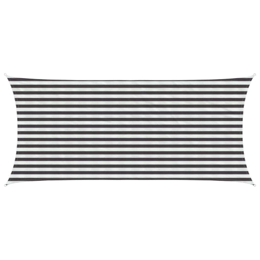 vidaXL Sunshade Sail Anthracite and White 2 x 5 m HDPE