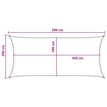 vidaXL Sunshade Sail Anthracite and White 2 x 5 m HDPE