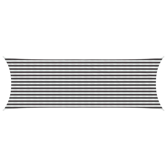 vidaXL Sunshade Sail Anthracite and White 2 x 6 m HDPE