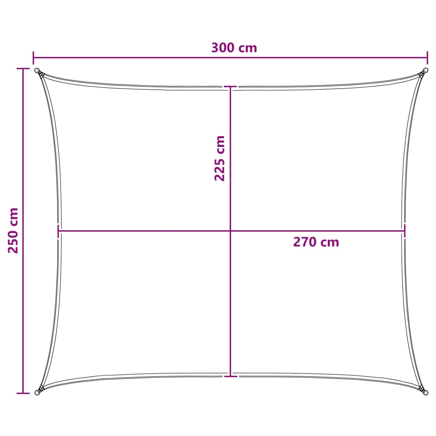 vidaXL Sunshade Sail Anthracite and White 2.5 x 3 m HDPE