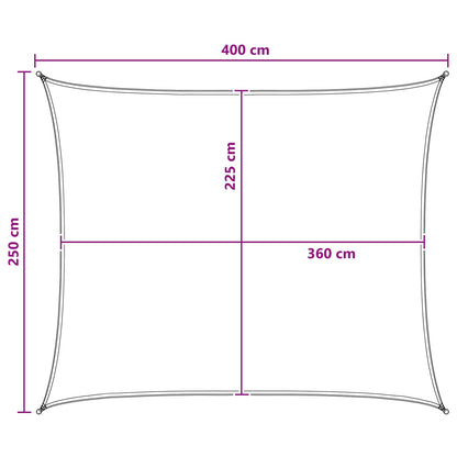 vidaXL Sunshade Sail Anthracite and White 2.5 x 4 m HDPE