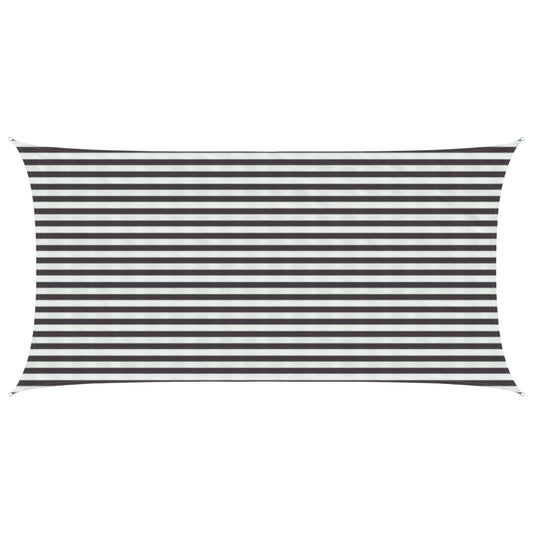 vidaXL Sunshade Sail Anthracite and White 2.5 x 6 m HDPE