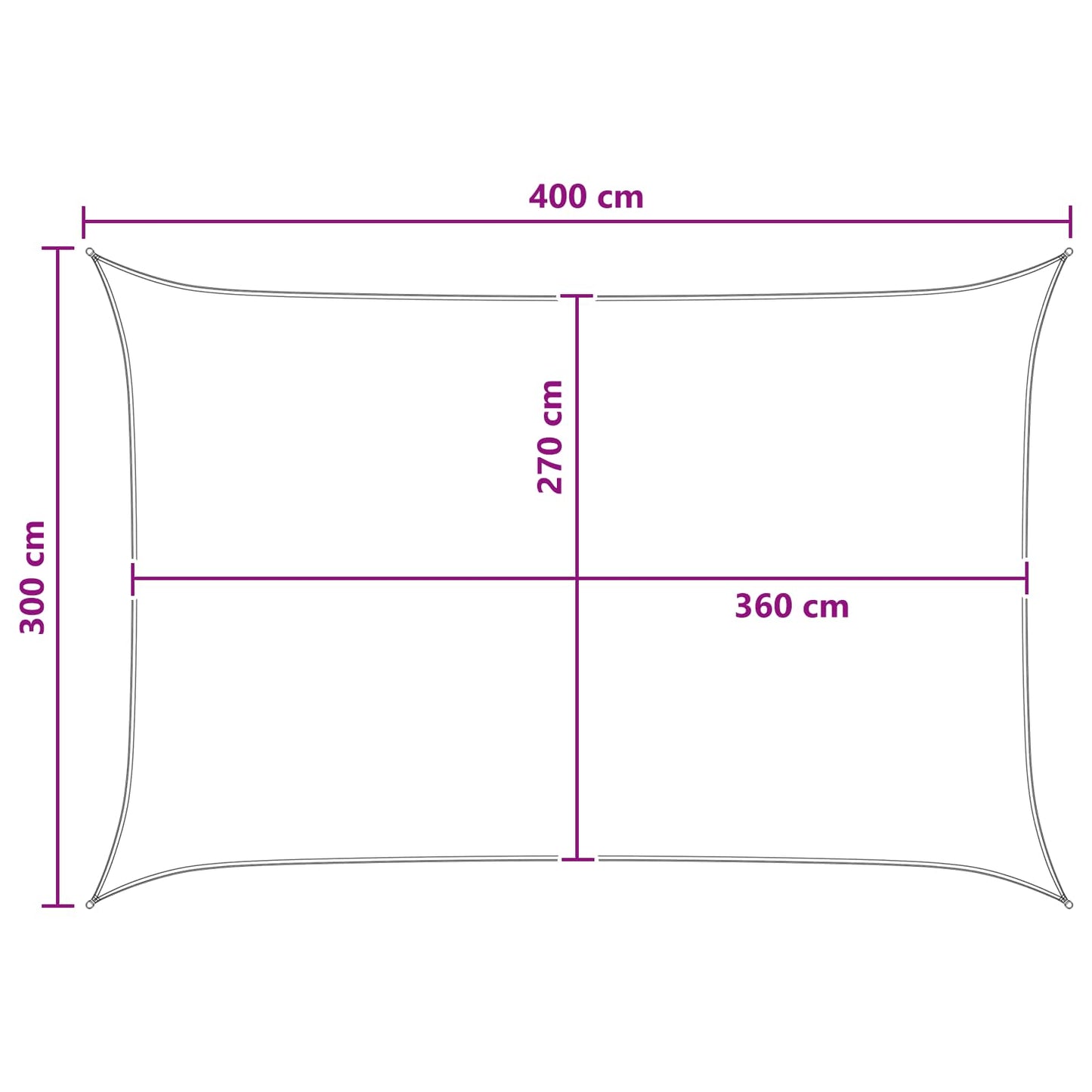 vidaXL Sunshade Sail Anthracite and White 3 x 4 m HDPE