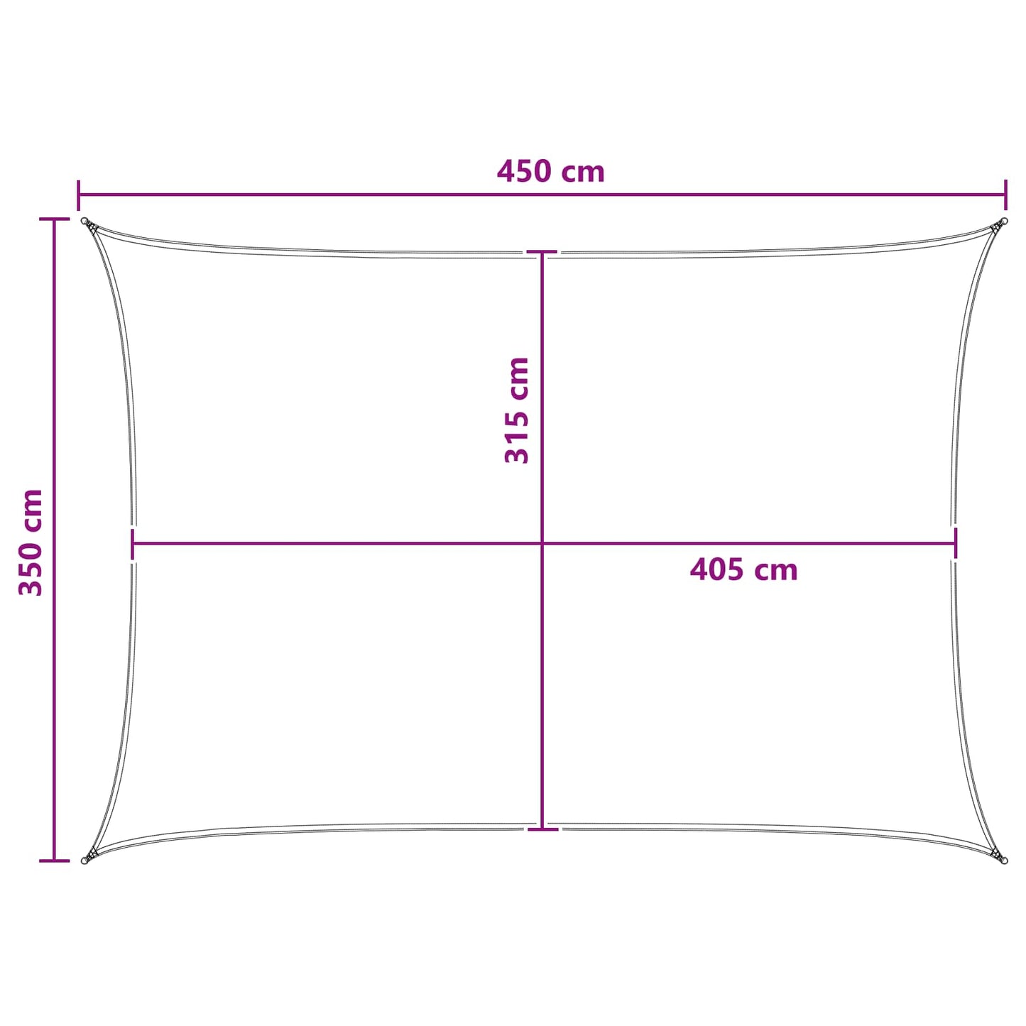 vidaXL Sunshade Sail Anthracite and White 3.5 x 4.5 m HDPE