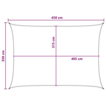 vidaXL Sunshade Sail Anthracite and White 3.5 x 4.5 m HDPE
