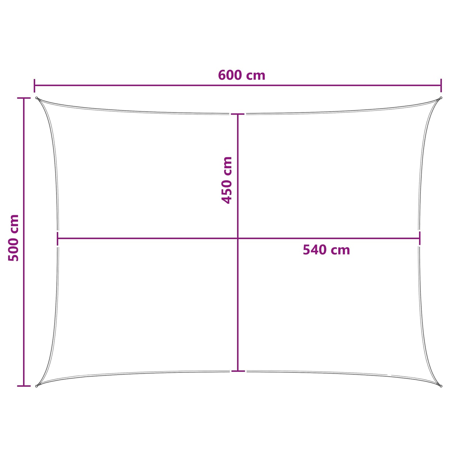 vidaXL Sunshade Sail Anthracite and White 5 x 6 m HDPE