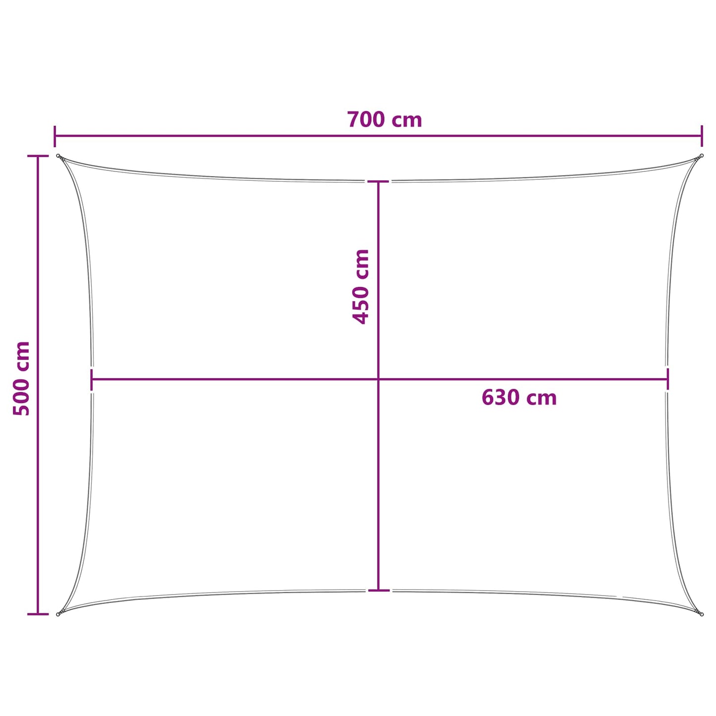 vidaXL Sunshade Sail Anthracite and White 5 x 7 m HDPE