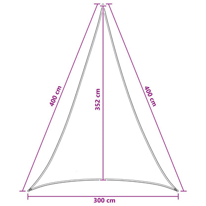 vidaXL Sunshade Sail 3 x 4 x 4 m HDPE