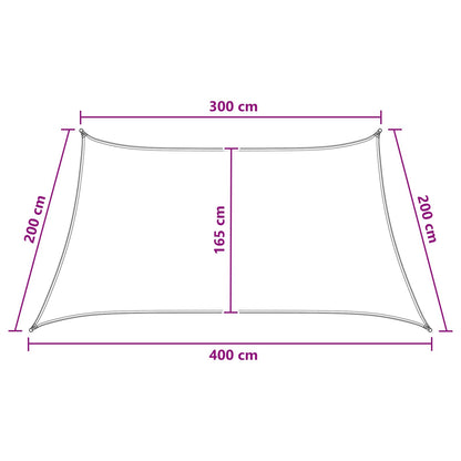 vidaXL Sunshade Sail Anthracite and White 3 / 4 x 2 m HDPE