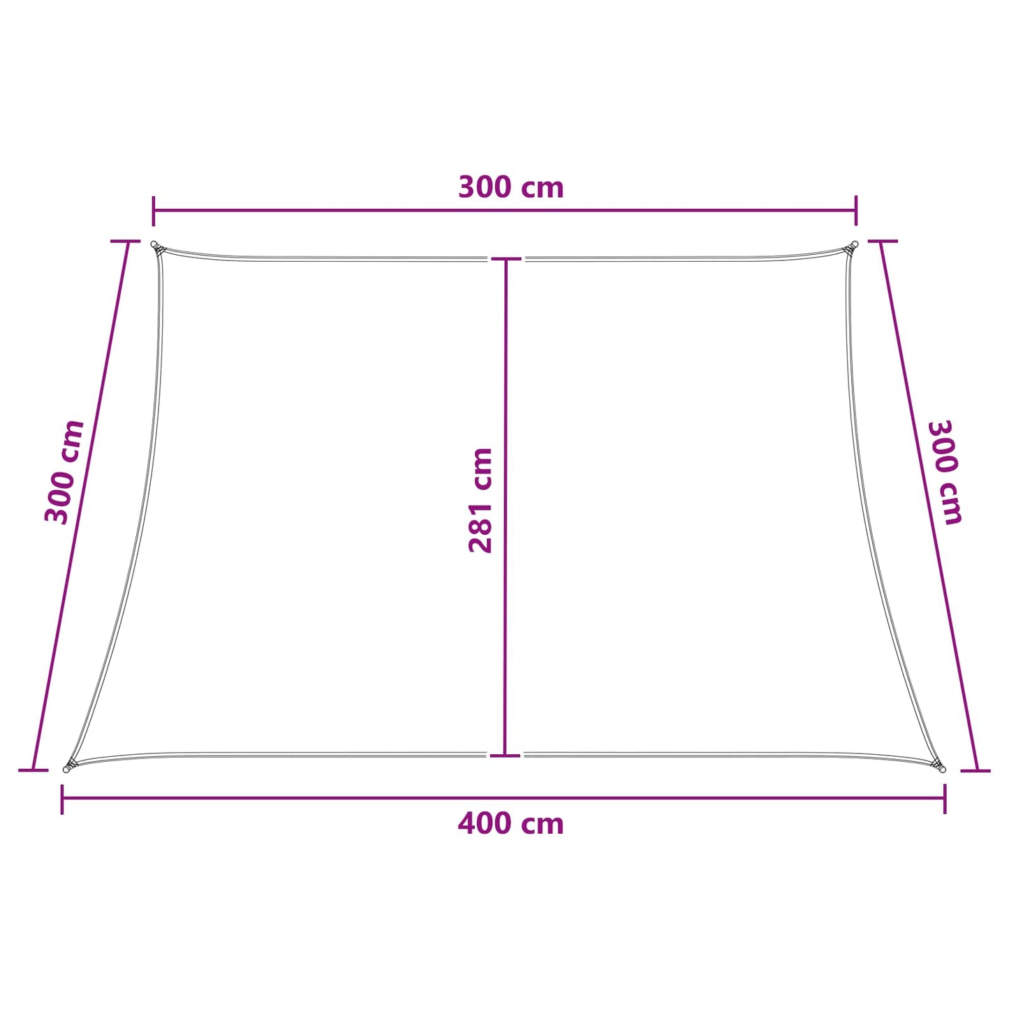 vidaXL Sunshade Sail Anthracite and White 3 / 4 x 3 m HDPE