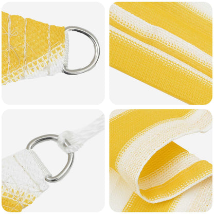 vidaXL Sunshade Sail Yellow and White 2 x 2 m HDPE