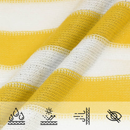 vidaXL Sunshade Sail Yellow and White 2 x 2 m HDPE