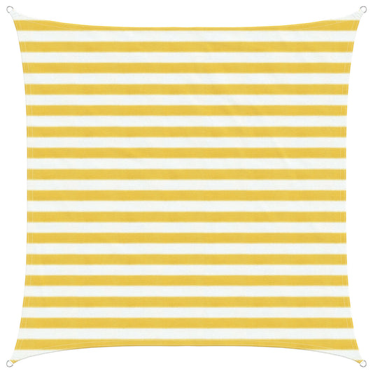 vidaXL Sunshade Sail Yellow and White 2 x 2 m HDPE