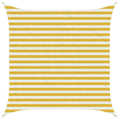 vidaXL Sunshade Sail Yellow and White 2.5 x 2.5 m HDPE
