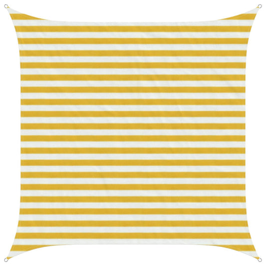 vidaXL Sunshade Sail Yellow and White 2.5 x 2.5 m HDPE