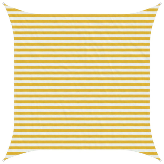 vidaXL Sunshade Sail Yellow and White 3 x 3 m HDPE