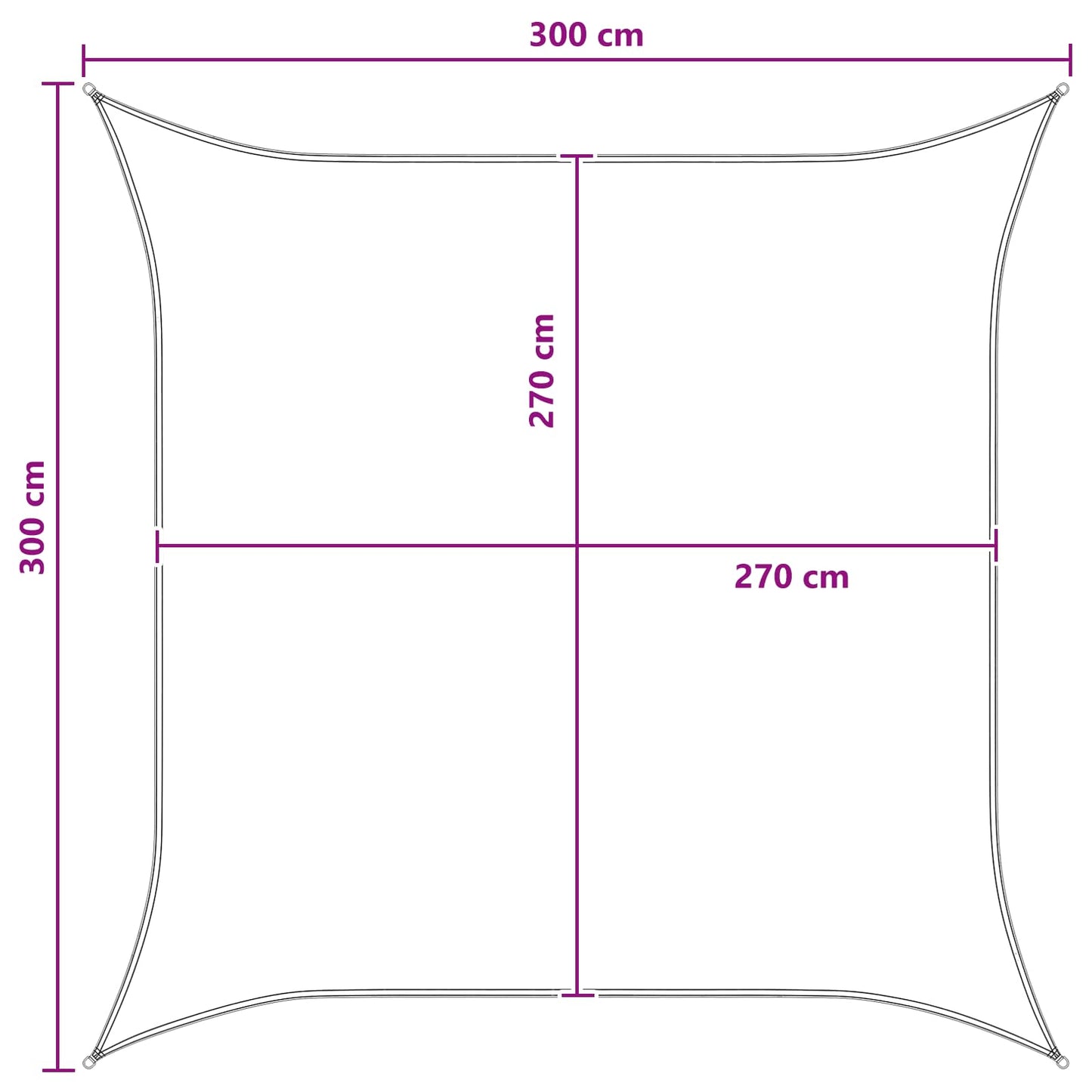 vidaXL Sunshade Sail Yellow and White 3 x 3 m HDPE