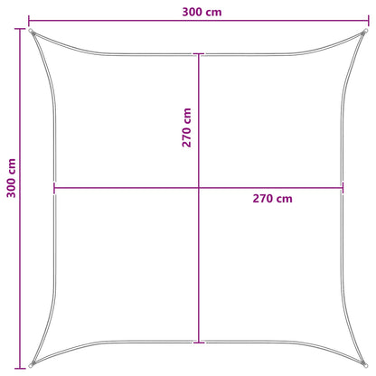 vidaXL Sunshade Sail Yellow and White 3 x 3 m HDPE