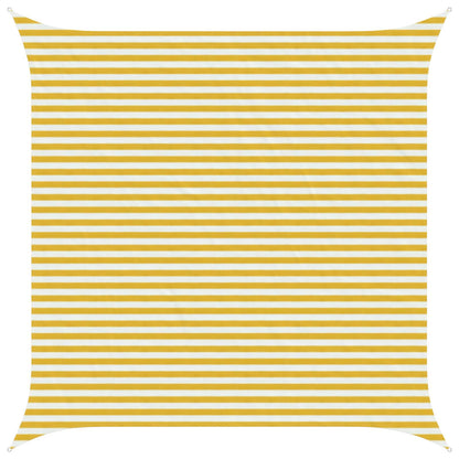 vidaXL Sunshade Sail Yellow and White 4 x 4 m HDPE