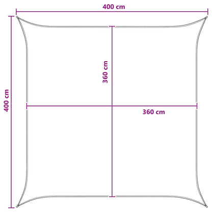 vidaXL Sunshade Sail Yellow and White 4 x 4 m HDPE