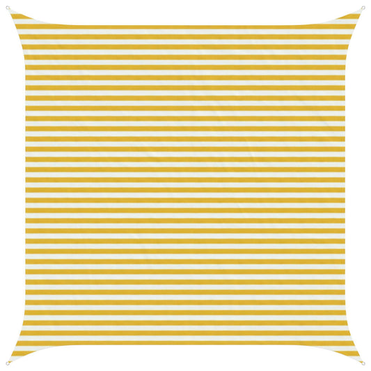 vidaXL Sunshade Sail Yellow and White 4.5 x 4.5 m HDPE
