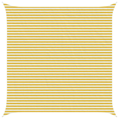 vidaXL Sunshade Sail Yellow and White 5 x 5 m HDPE