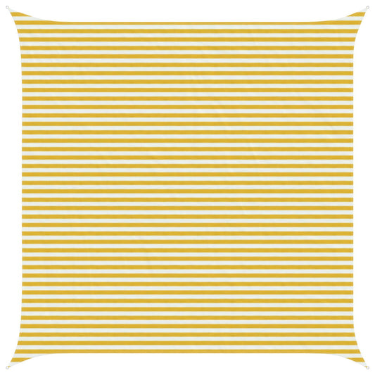 vidaXL Sunshade Sail Yellow and White 5 x 5 m HDPE