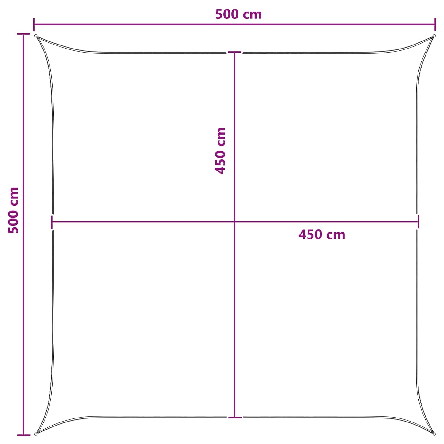 vidaXL Sunshade Sail Yellow and White 5 x 5 m HDPE