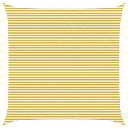 vidaXL Sunshade Sail Yellow and White 6 x 6 m HDPE