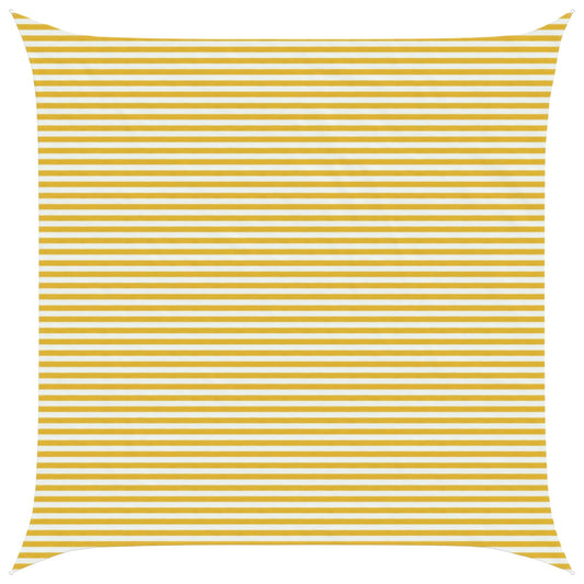 vidaXL Sunshade Sail Yellow and White 7 x 7 m HDPE