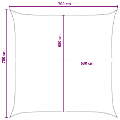 vidaXL Sunshade Sail Yellow and White 7 x 7 m HDPE