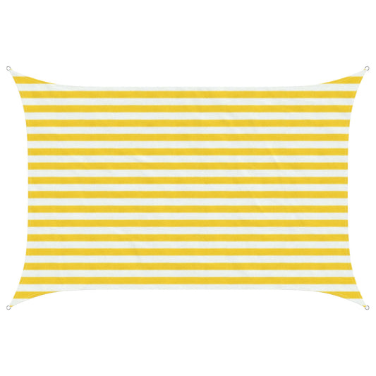 vidaXL Sunshade Sail Yellow and White 2 x 2.5 m HDPE