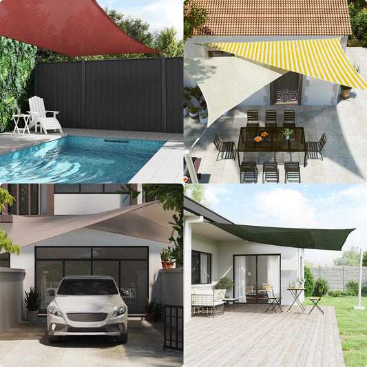 vidaXL Sunshade Sail Yellow and White 2 x 3 m HDPE