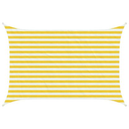 vidaXL Sunshade Sail Yellow and White 2 x 3 m HDPE