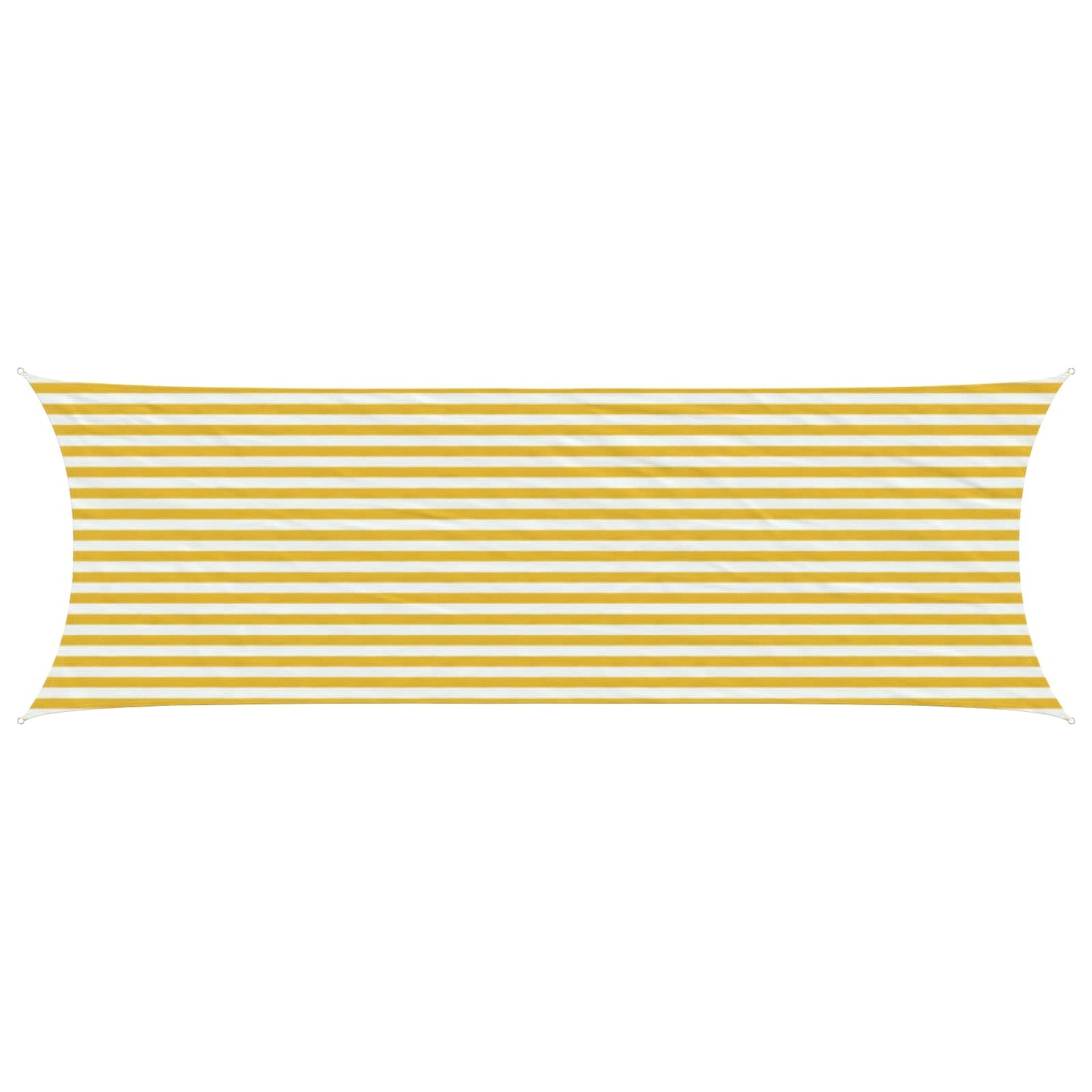 vidaXL Sunshade Sail Yellow and White 2 x 6 m HDPE