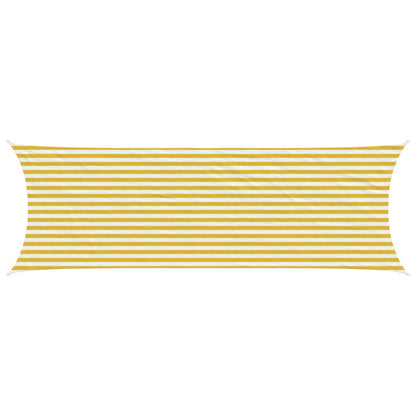 vidaXL Sunshade Sail Yellow and White 2 x 6 m HDPE