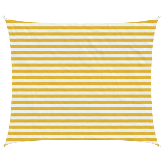 vidaXL Sunshade Sail Yellow and White 2.5 x 3 m HDPE
