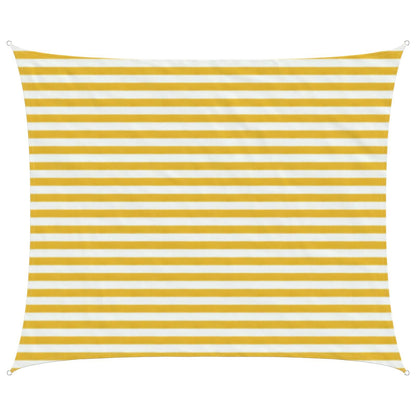 vidaXL Sunshade Sail Yellow and White 2.5 x 4 m HDPE