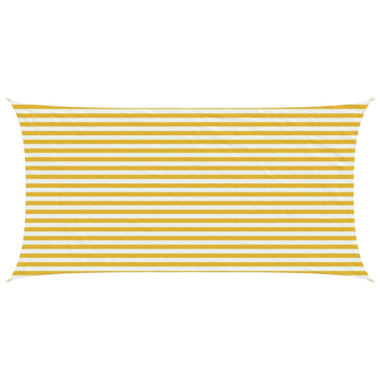 vidaXL Sunshade Sail Yellow and White 2.5 x 4.5 m HDPE